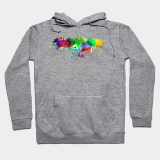 Doha skyline in watercolor Hoodie